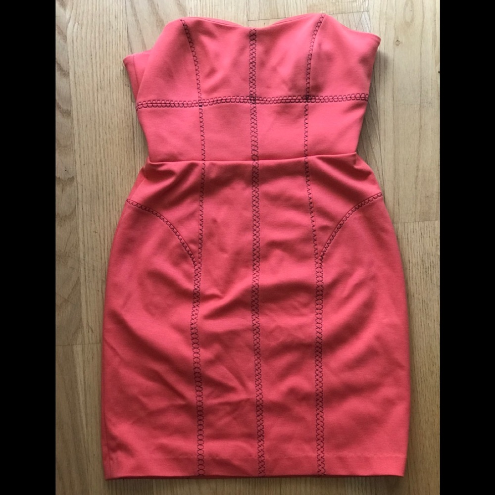 Cynthia Steffe Coral Strapless Dress